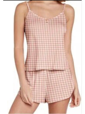 Women's Honeydew Intimates Pajama Set Size L Apricot Gingham